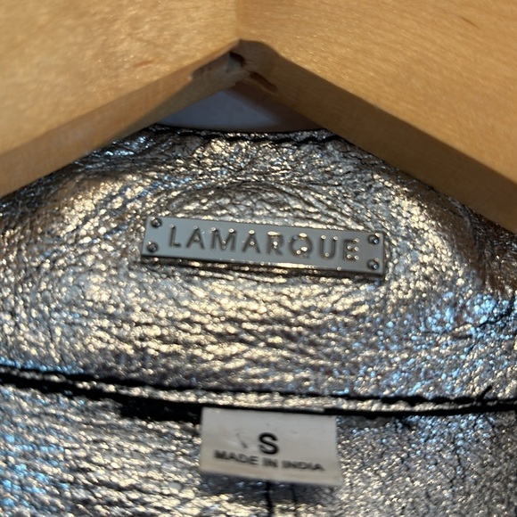 Lamarque CHAPIN | REVERSIBLE LEATHER BOMBER black-silver size small - Picture 11 of 14